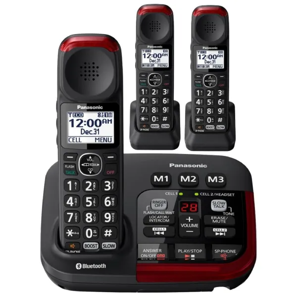 Panasonic Link2Cell KX-TGM430B Amplified Bluetooth Phone with (2) extra handsets