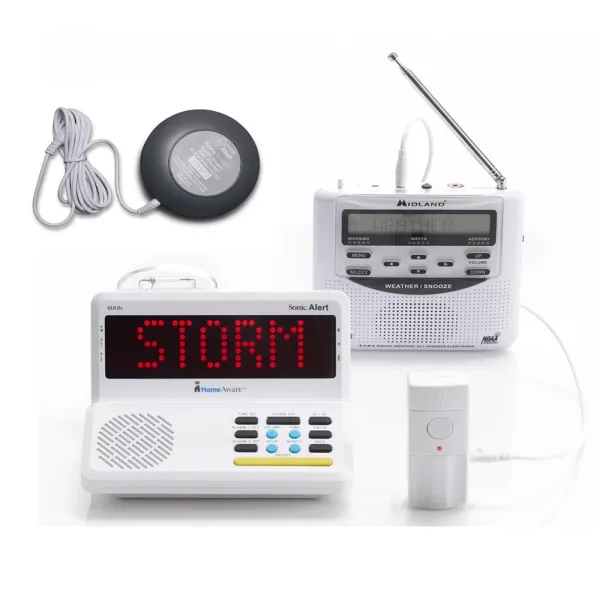 Sonic Alert HomeAware-II NOAA Weather Radio Alert Bundle