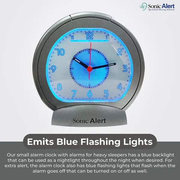 Sonic Alert Sonic Boom SBA475ss Vibrating Analog Alarm Clock | Dark Grey