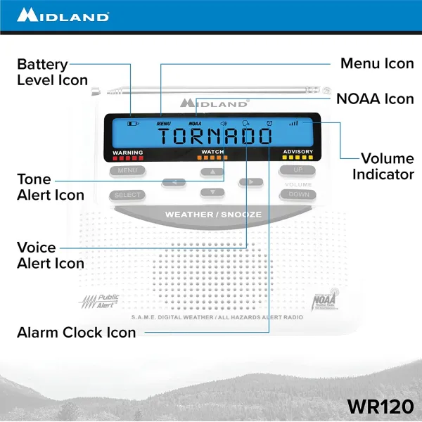 Midland WR120 NOAA Weather Alert Radio