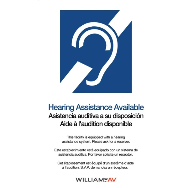 Williams AV IDP 008 ADA Wall Plaque