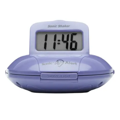 Sonic Alert Sonic Shaker SBP100 Vibrating Travel Alarm Clock | Purple